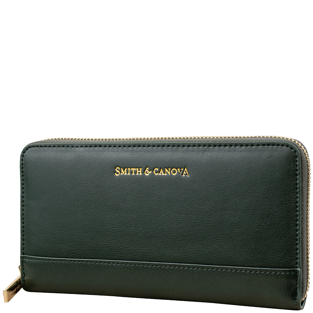 

Кожаный кошелек женский Smith&Canova 19х10х2 см Зеленый