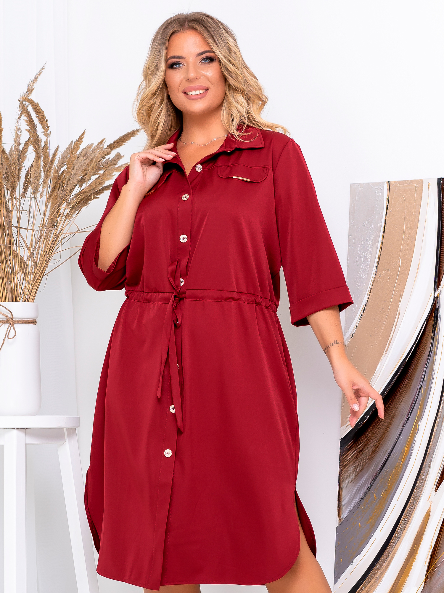 

Платье New Fashion 152 - Бордовое, Платье New Fashion 152 58-60 Бордовое