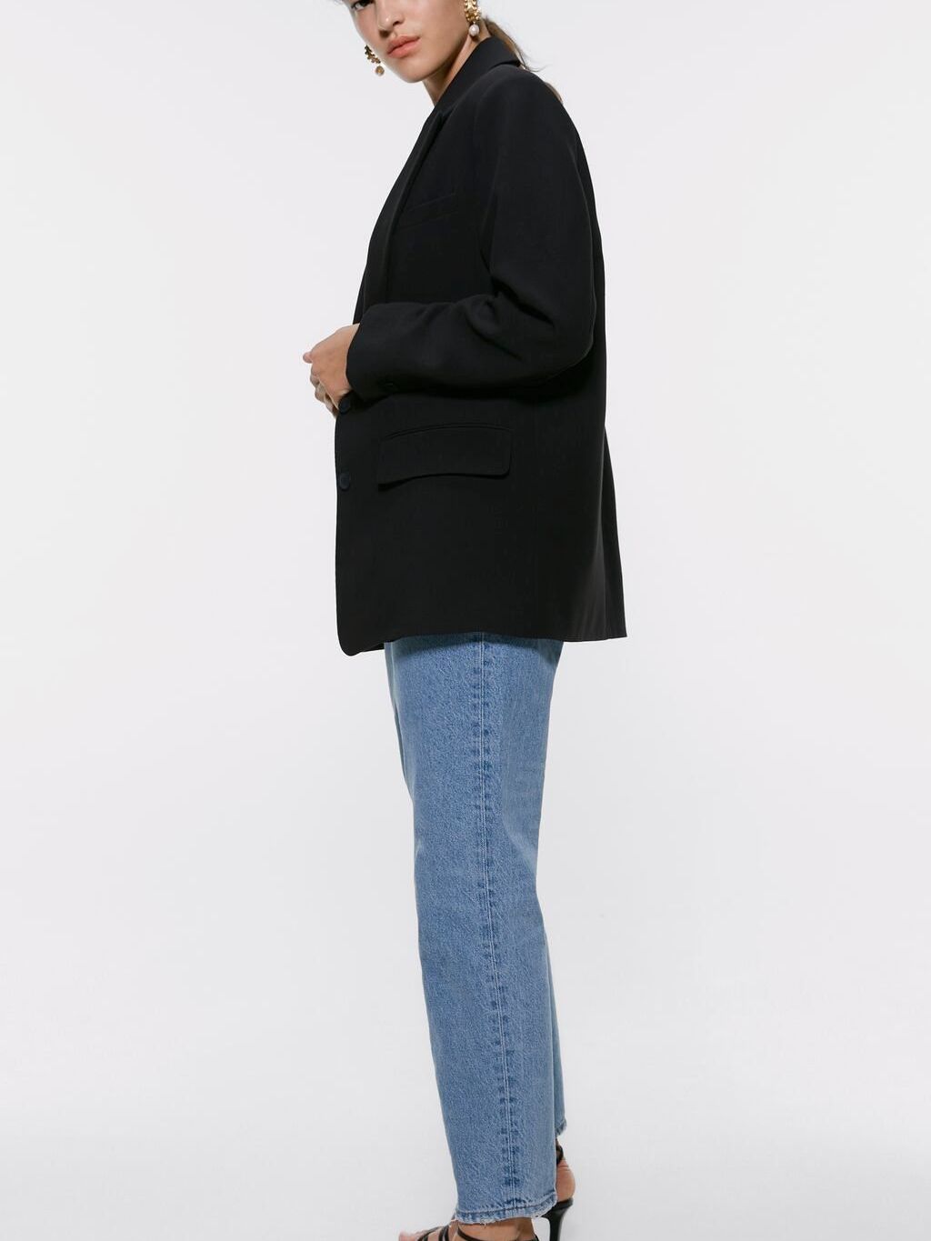 Пиджак удлиненный женский Zara 02753232800 XS Черный 