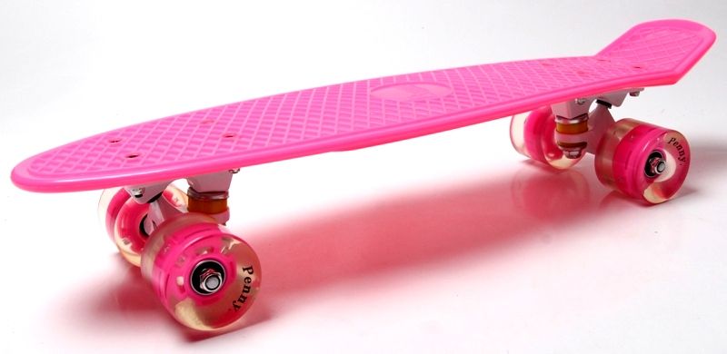 

Скейтборд Penny Board Pink Светящиеся Малиновые колеса