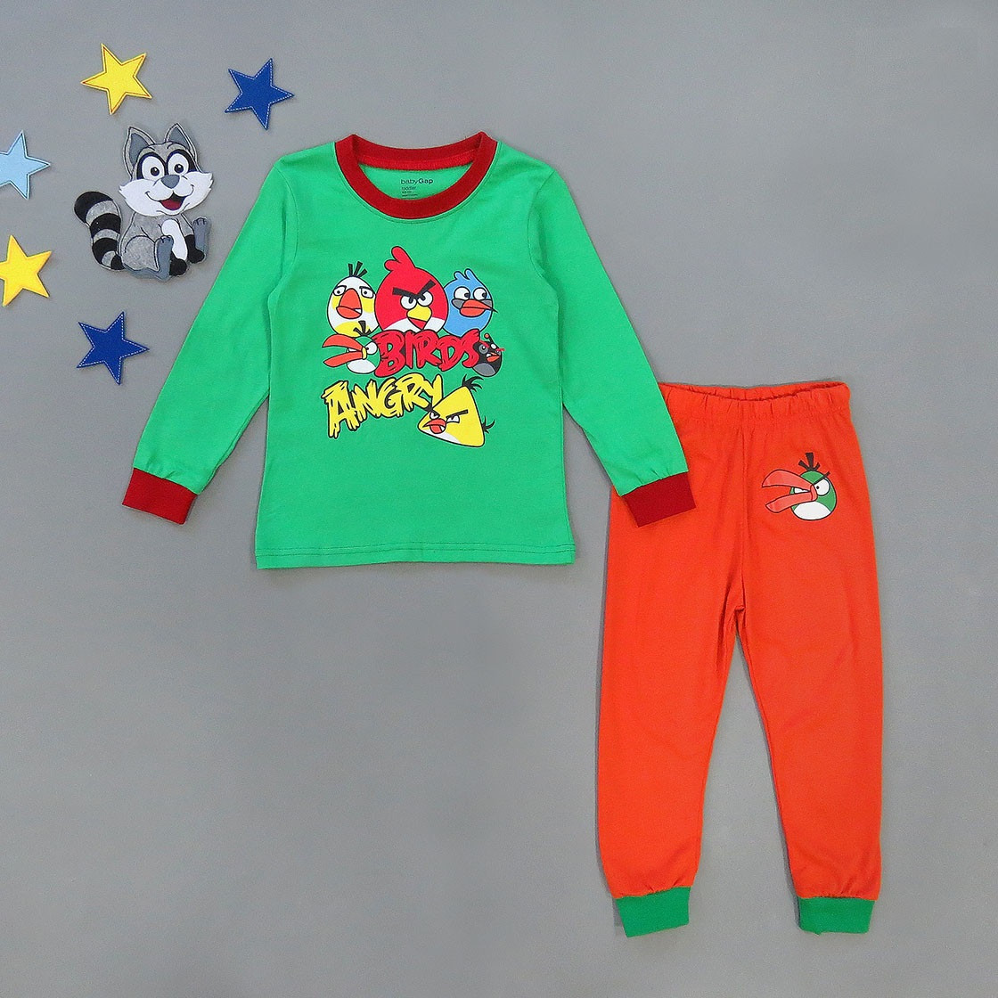 

Пижама Angry Birds Baby Gap для мальчика 100 см Зеленая с красным 16933