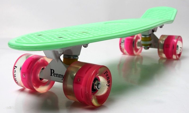 

Пенниборд Penny Board светящиеся колеса Мятный