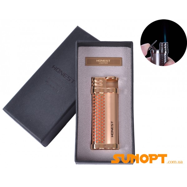 

Зажигалка подарочная Honest (Острое пламя) №2815 Gold