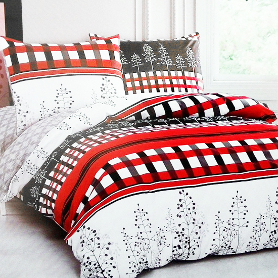 

Комплект постельного белья евро Elway 5078 Red and Black