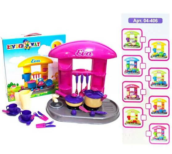 

Кухня средняя розовая «Ева» KINDERWAY (KW-04-406)