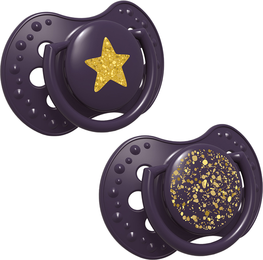

Пустышка силиконовая динамическая Lovi Stardust 0-3 месяцев 2 шт Фиолетовая (22/892_violet)