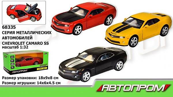 

Машина металлиечская "АВТОПРОМ",1:32 Chevrolet Camaro SS, 3 цвета Автопром (68335)
