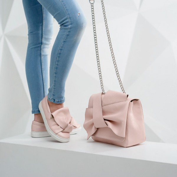 

Женская сумочка из натуральной кожи LL №90576 pink