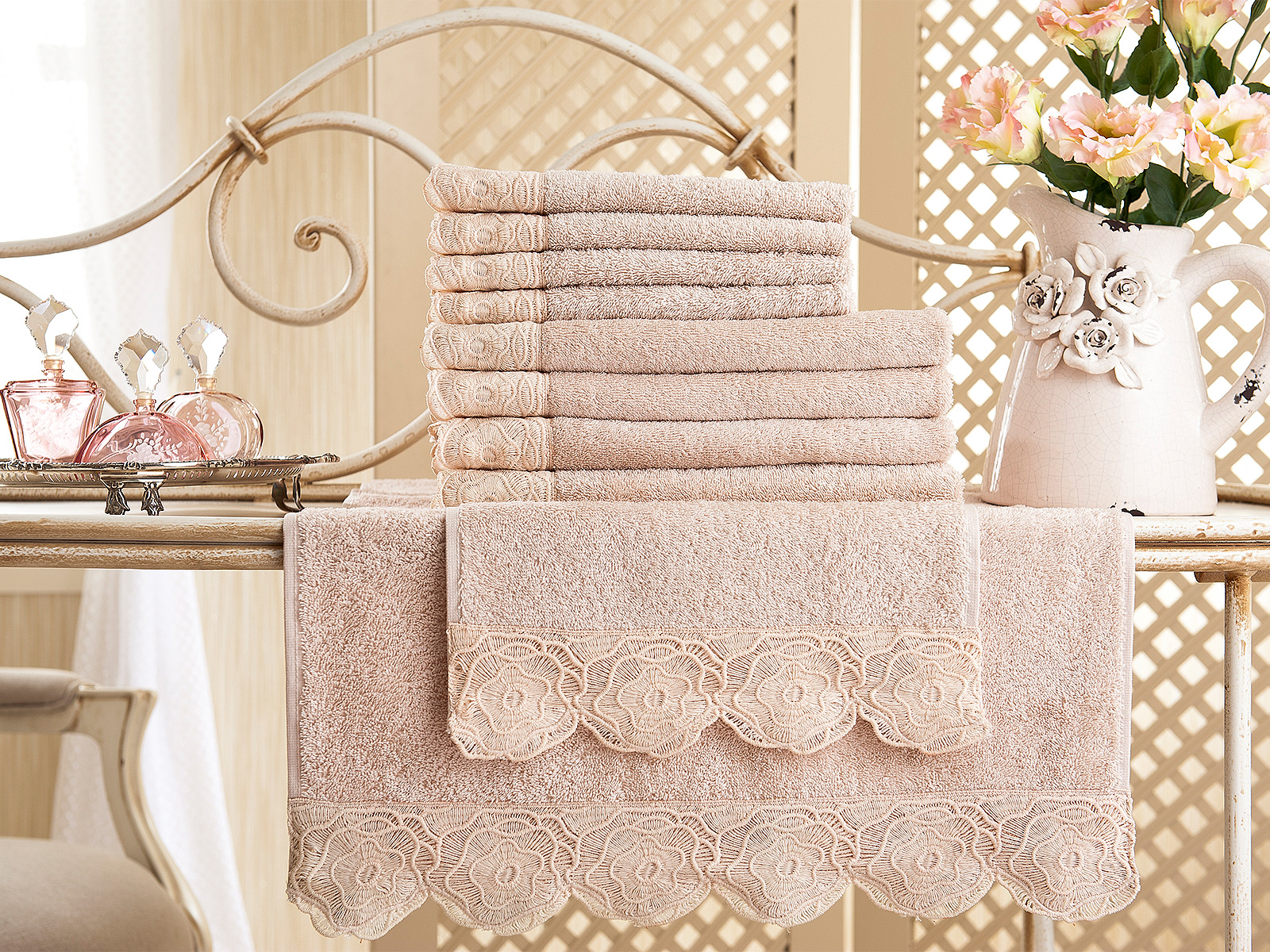 

Махровое полотенце Gul Guler GUL GUPUR rose 100х150 см Розовое