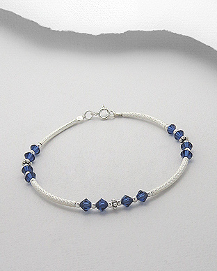 

Браслет с синими кристаллами, 13/103-578-1630с/563/175, длина 17.5 см