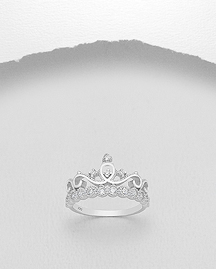 

Серебряное кольцо Корона, 12/53-701-14418/688/175, размер 17.5