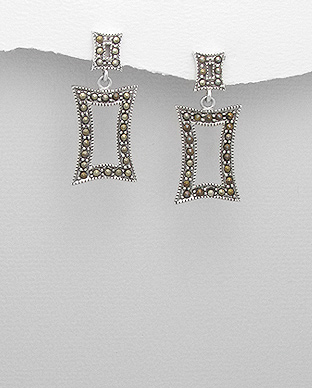 

Серьги из серебра Марказит, 7/55-565-3449/236