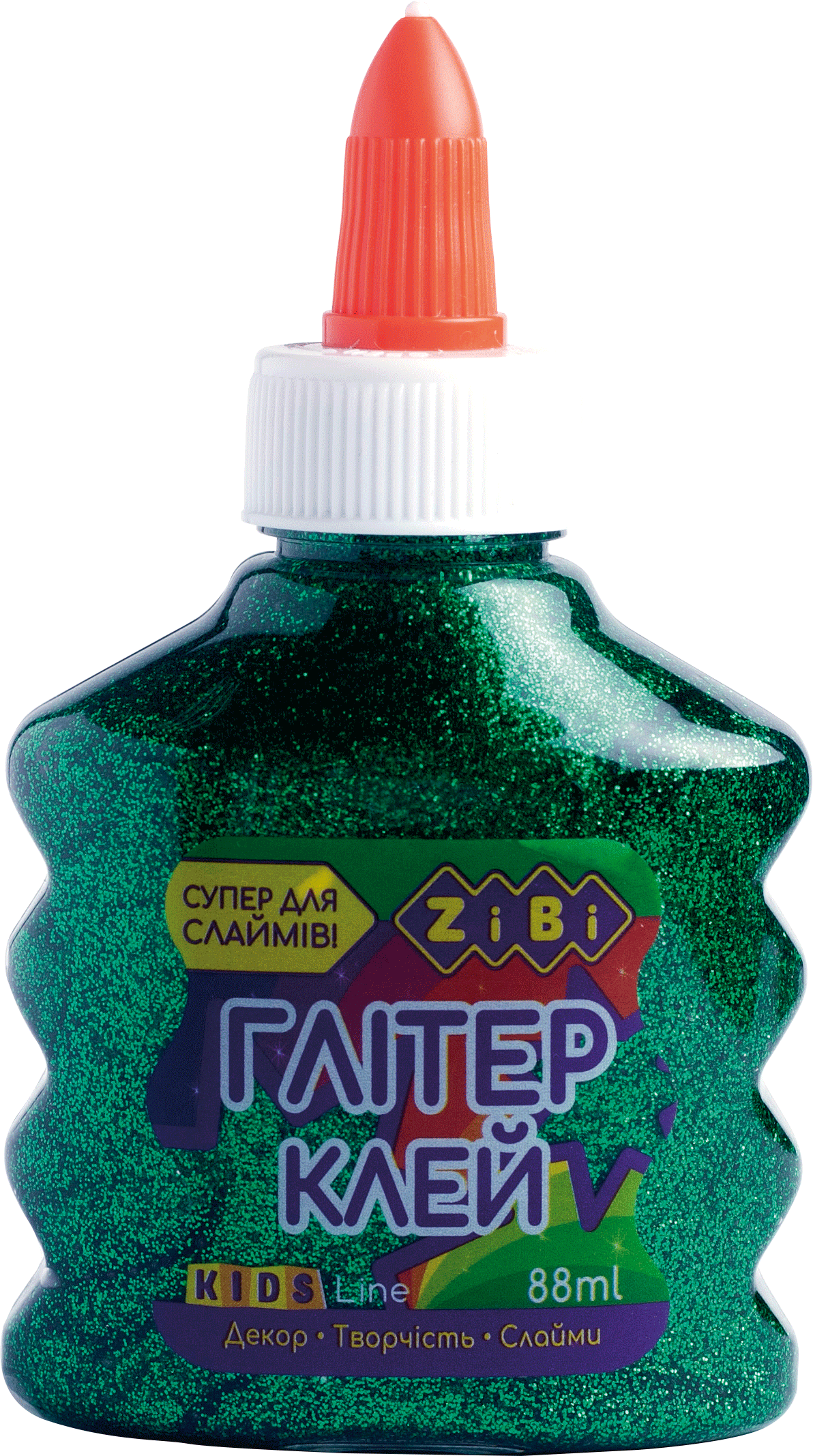 Клей ZiBi Глиттер цветной прозрачный 88 мл Зеленый (ZB.6116-04 ...