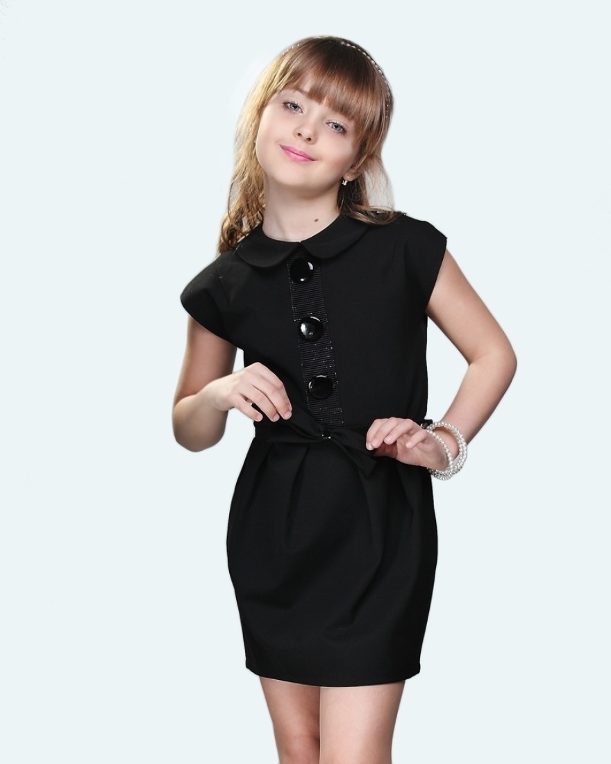 

Платье Lukas Kids с поясом и воротником 128 черное(2209ч)