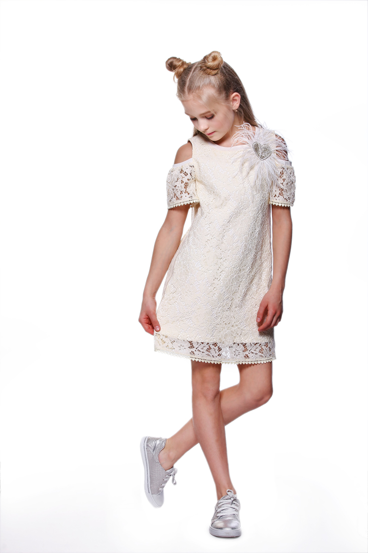 

Сукня для дівчаток Lukas Kids із гипюра 128 молочное(9114)