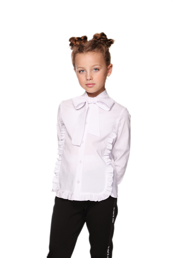 

Блуза Lukas Kids с рюшами по переду 134 белая(8233)