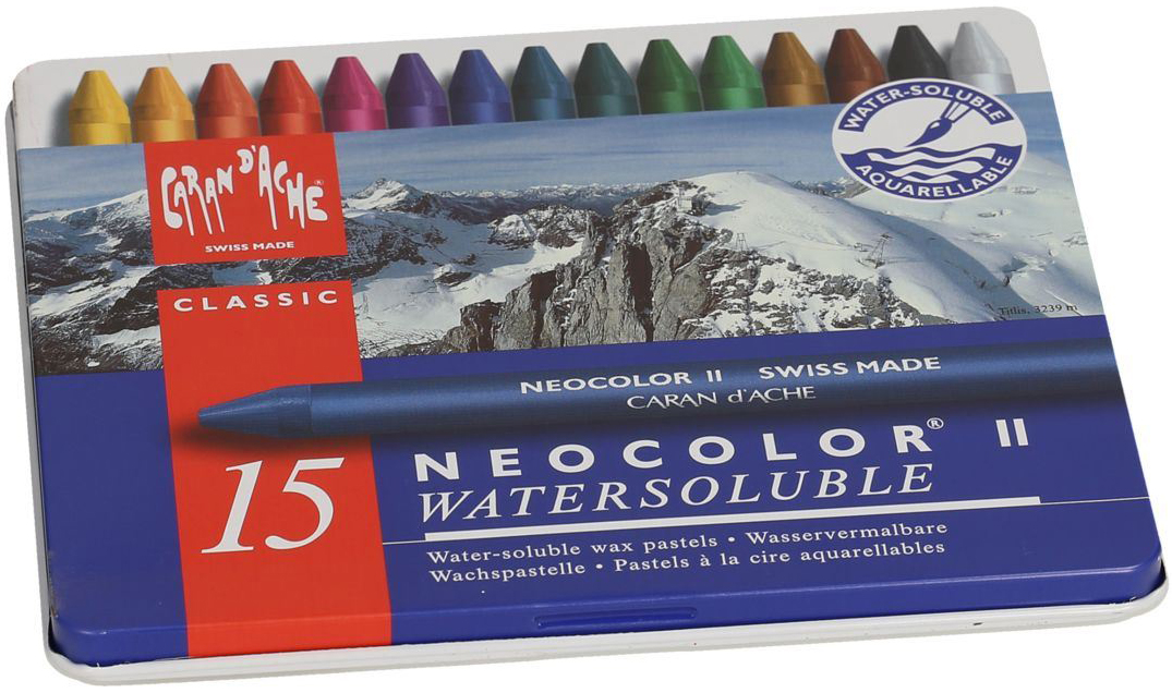 

Пастель восковая Water-soluble Caran d'Ache Neocolor II металлический бокс 15 цветов (7610186243158)