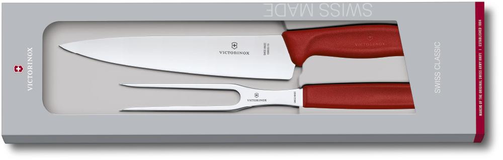 

Набор кухонный SwissClassic Carving Set нож+вилка с крас. ручкой (GB) Victorinox Vx67131.2G