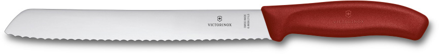 

Кухонный нож SwissClassic Bread 21см волн. для хлеба с крас. ручкой (блистер) Victorinox Vx68631.21B