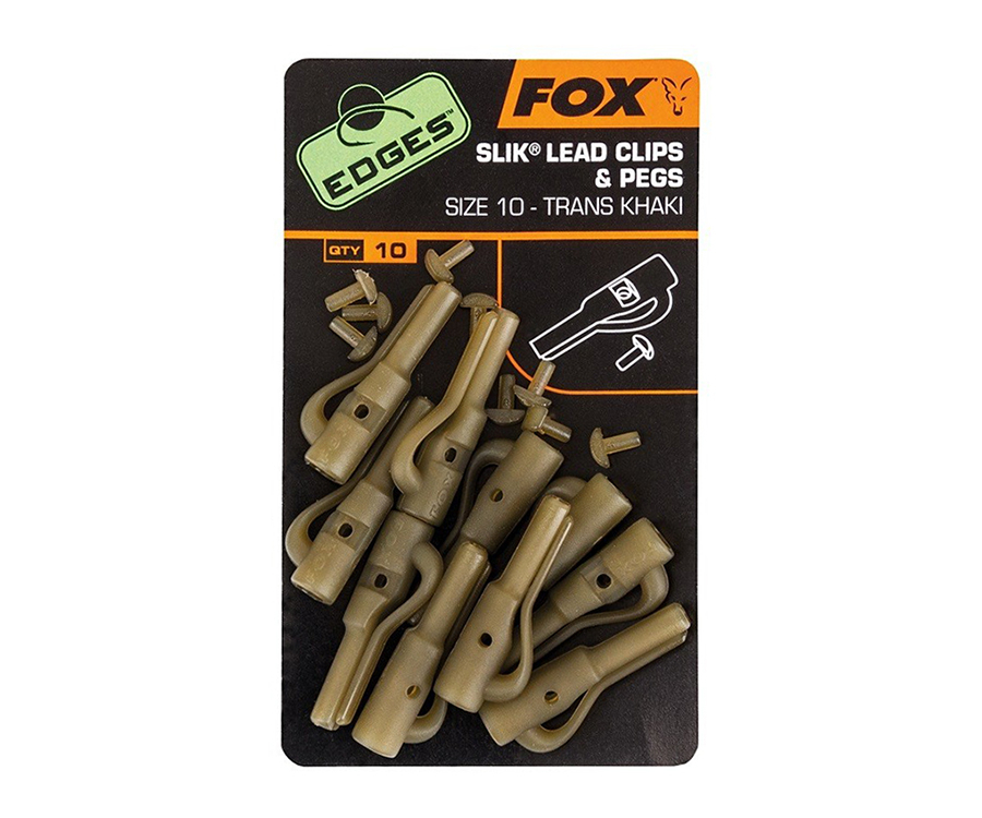 

Безопасная клипса FOX Edges Slik Lead Clips + Pegs Trans Khaki Size № 10 (арт.3838CAC479)