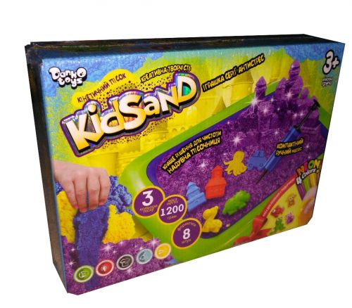 

Кинетический песок "KidSand" (1200 г) с песочницей (укр) KS-02-02U (15-47643)