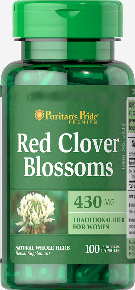 

Специальный продукт Puritan's Pride Red Clover Blossoms 430 mg 100 капсул (4384301650)