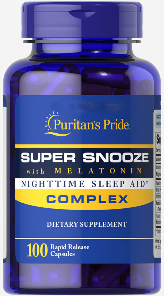 

Специальный продукт Puritan's Pride Super Snooze with Melatonin 100 капсул (4384301668)