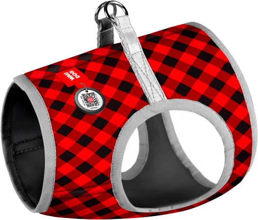 

Шлея для собак мягкая Collar WAUDOG Clothes c QR паспортом, рисунок "Шотландка красная", S1, В 40-45 см, С 29-31 см (2988)