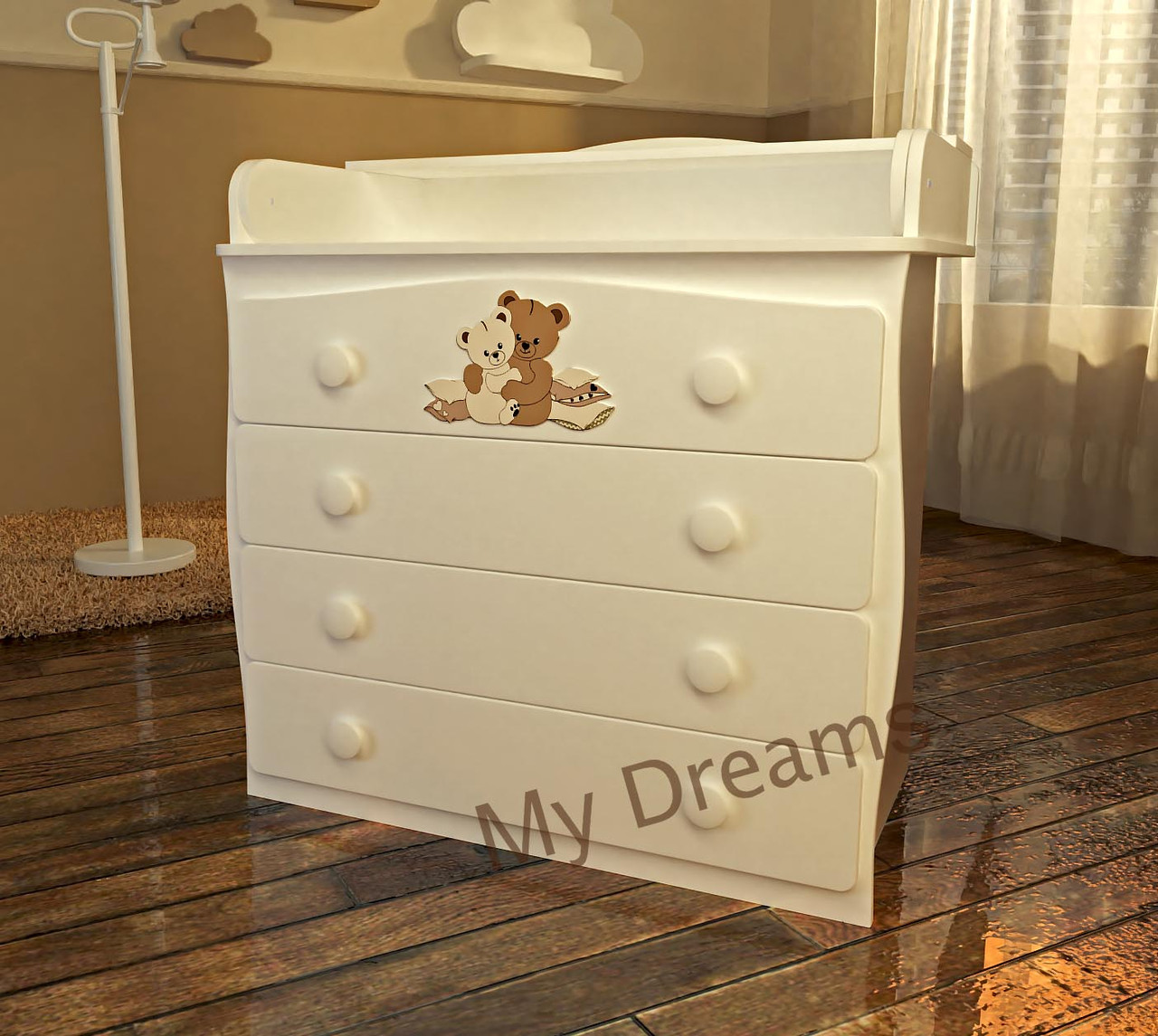 

Комод пеленатор Baby Dream My Mammy слоновая кость с мишками
