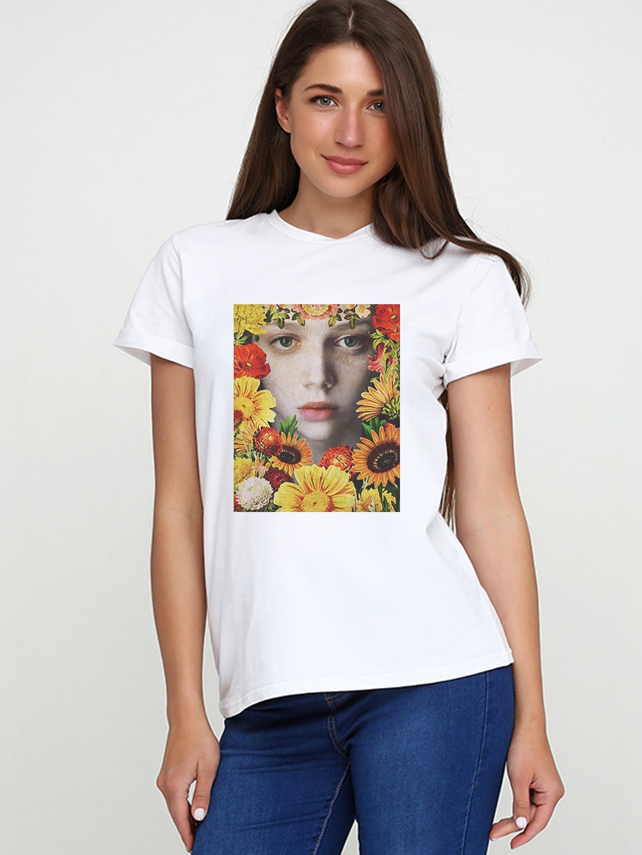 

Футболка Malta 19Ж441-24-Р3 Face Flowers S (42) Белая