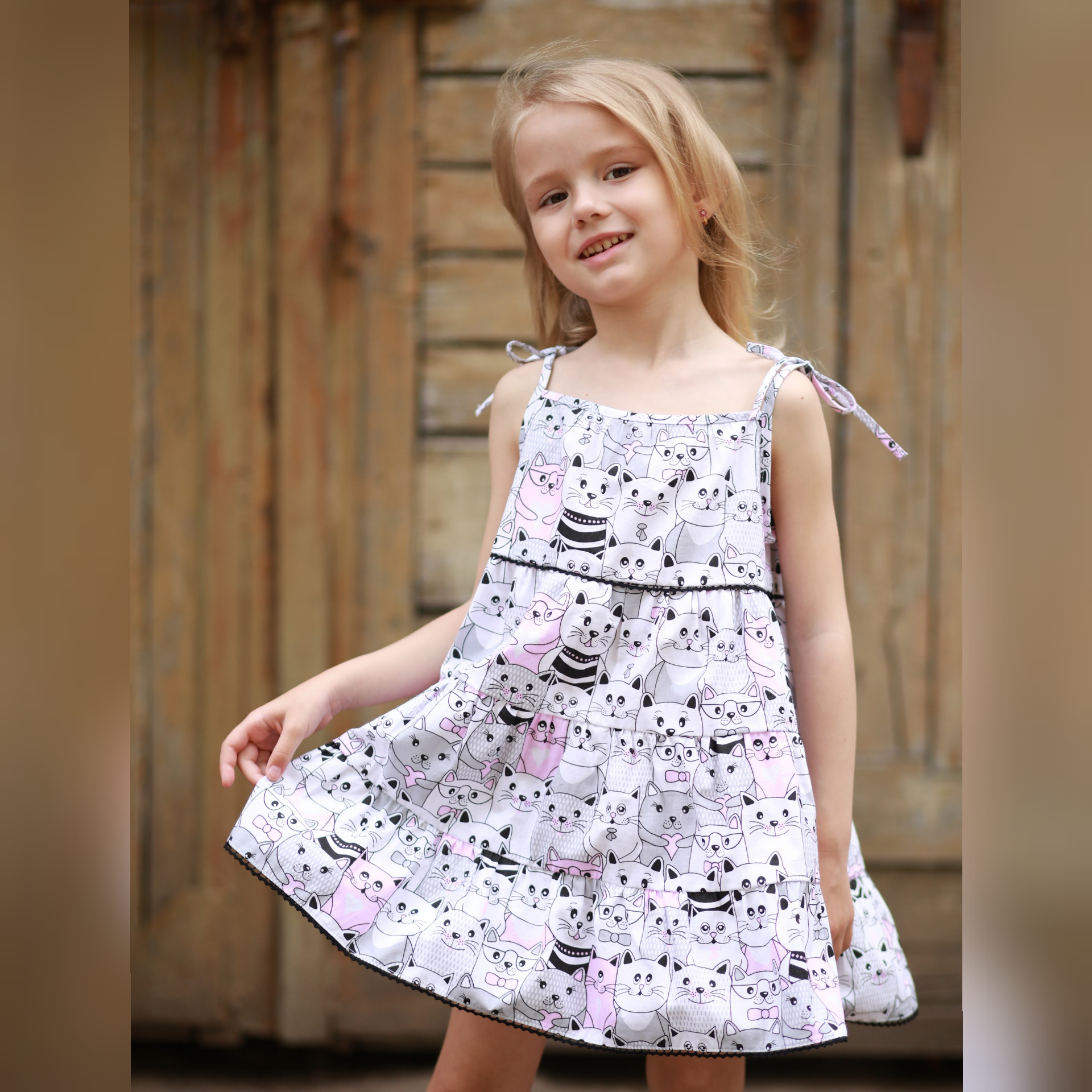 

Сарафан для девочек Dora СКР06Котик розовый 128 см