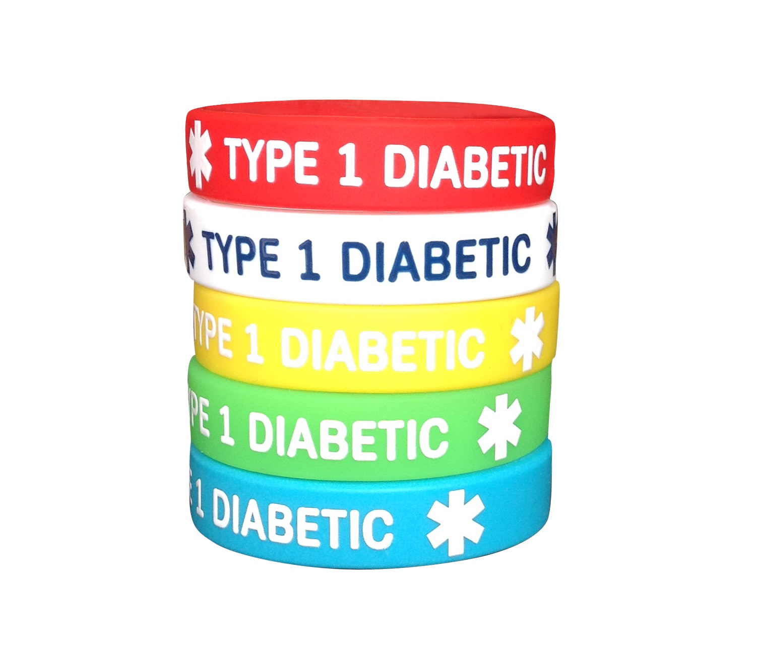 

Детский силиконовый браслет Линия 24 диабетика DIABETIC TYPE 1 набор 5 штук