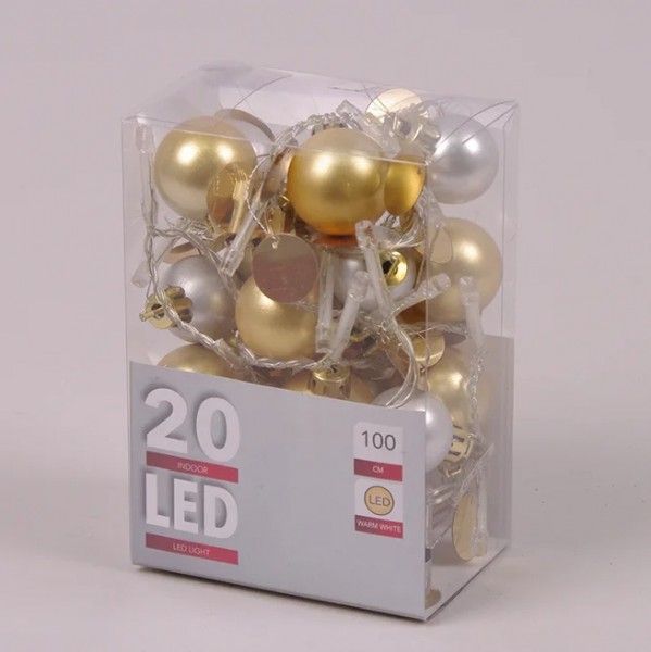 

Гирлянда LED Шарики теплый свет 20 светодиодов 1 м 45020 (BAM02921)