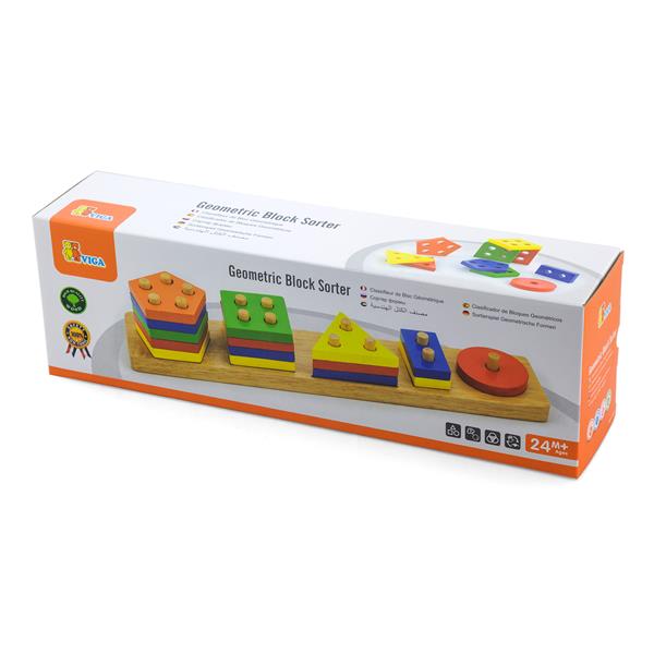 

Деревянный сортер-пирамидка Viga Toys Геометрические фигуры (58558)