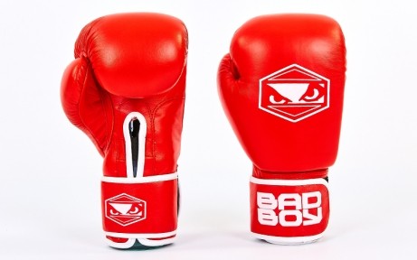 

Перчатки боксерские кожаные BAD BOY VL-6615-R красный вес 12oz