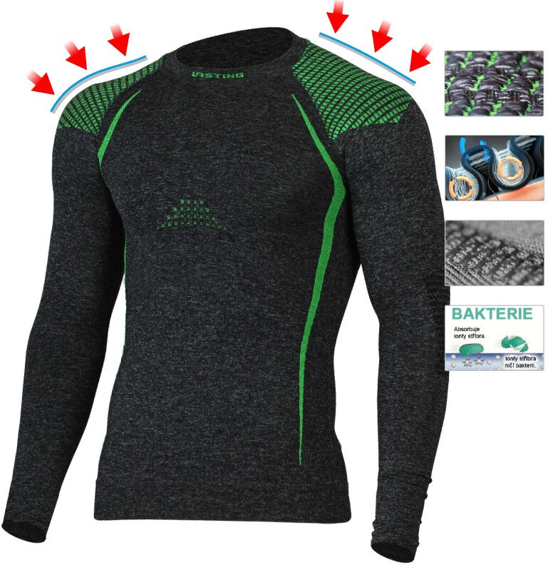 

Термофутболка Lasting Tolo чоловіча XXL/XXXL сірий/зелений
