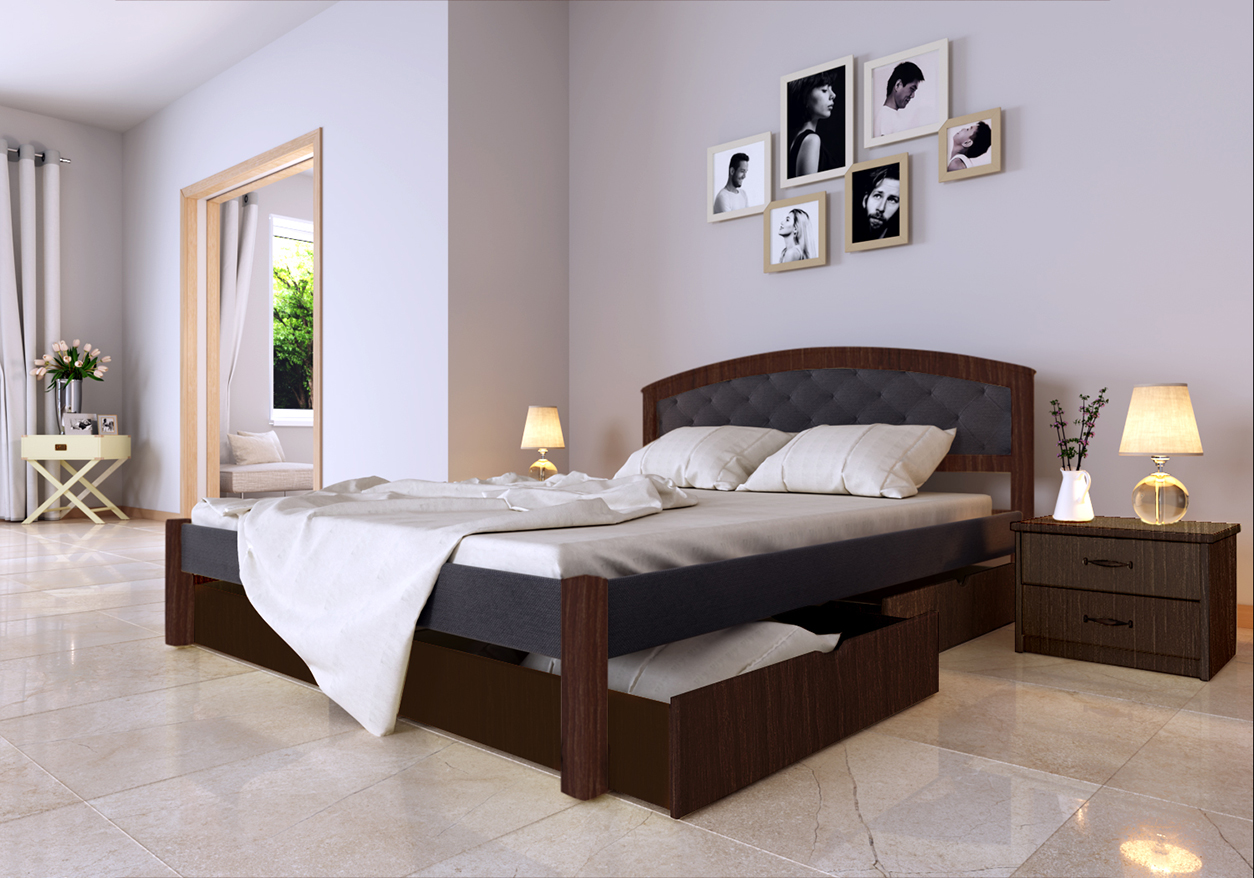

Кровать Британия Комби ЧДК (180 * 200) Темный орех