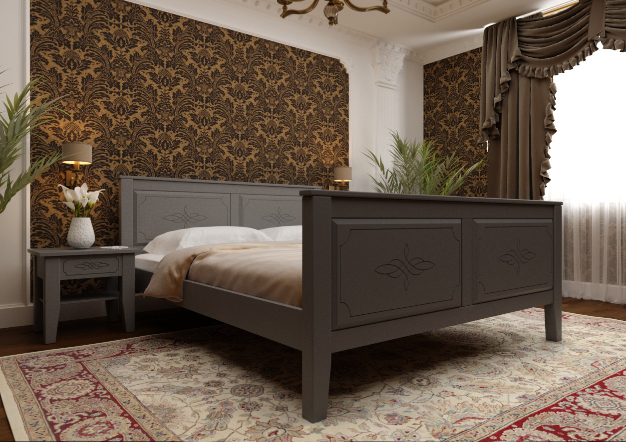 

Кровать Майя высокое изножье ЧДК (90 * 200) Серый эмаль