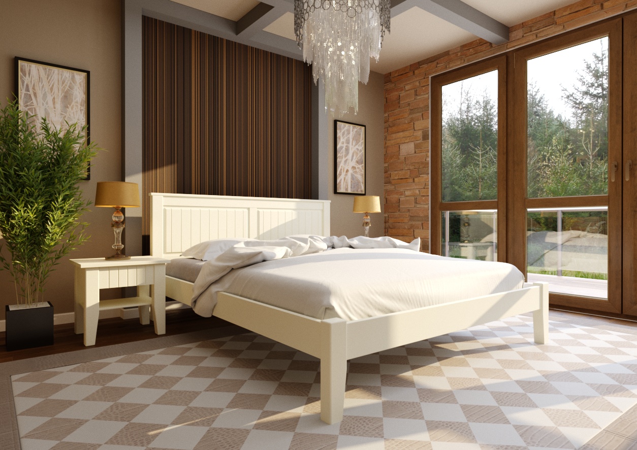 

Кровать Глория низкое изножье ЧДК (180 * 200) Слоновая кость эмаль