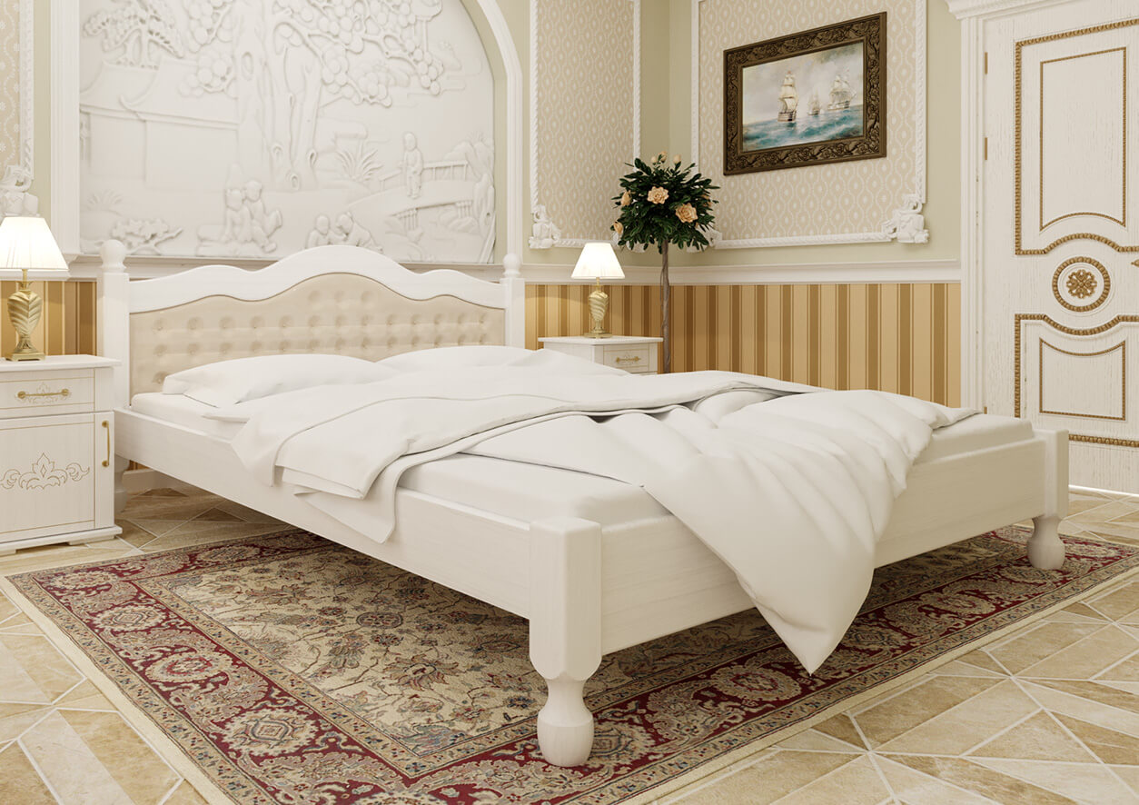 

Кровать Магнолия» мягкое изголовье ЧДК (140 * 200) Белый