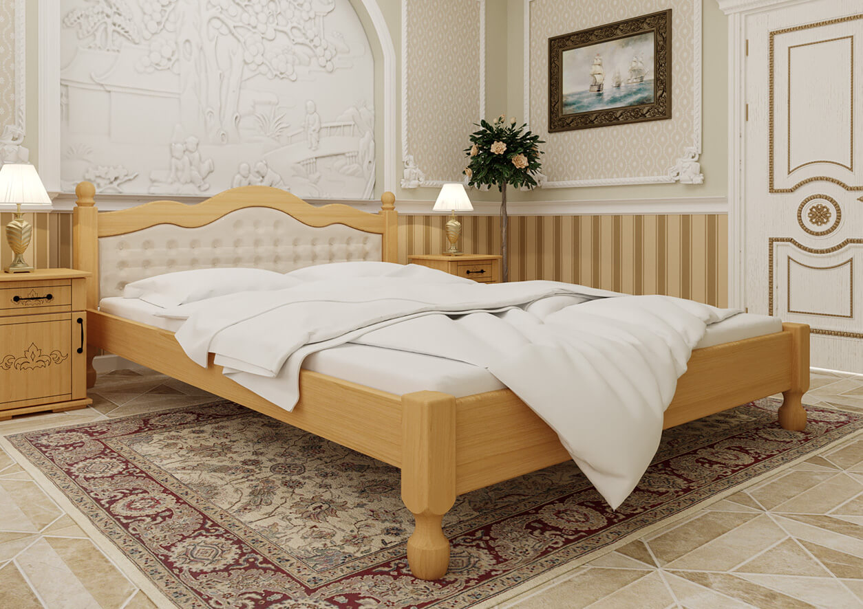 

Кровать Магнолия» мягкое изголовье ЧДК (140 * 200) Ольха