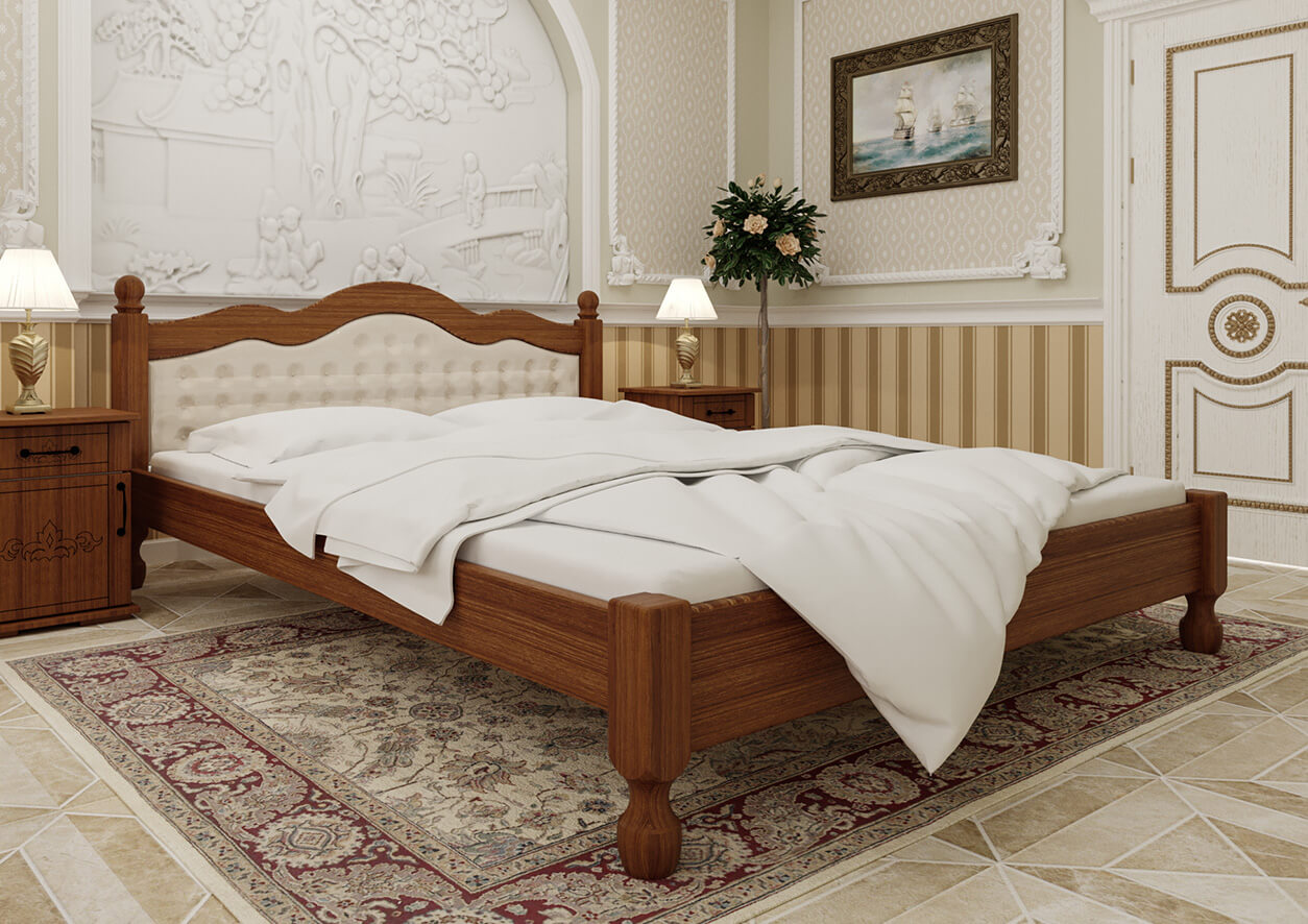 

Кровать Магнолия» мягкое изголовье ЧДК (140 * 200) Орех