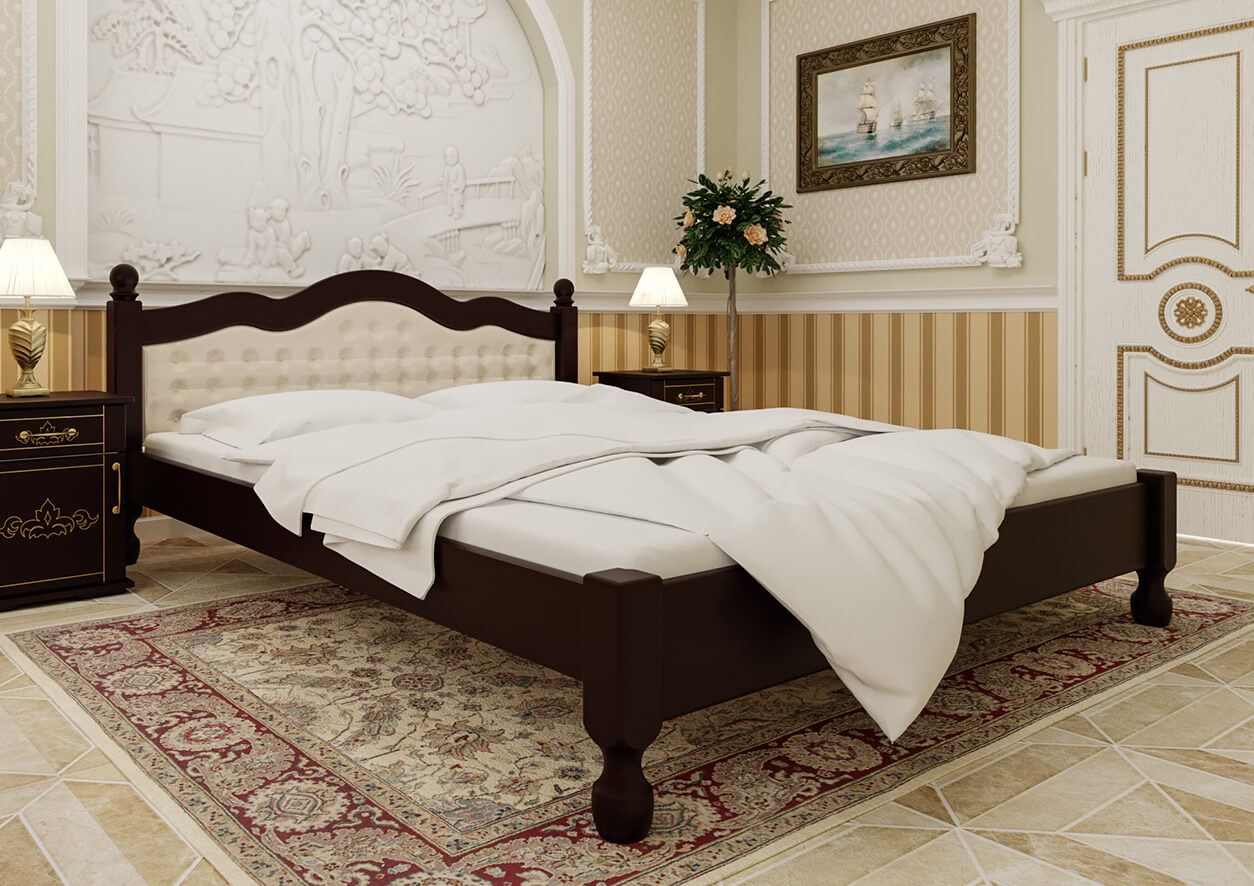 

Кровать Магнолия» мягкое изголовье ЧДК (180 * 200) Махонь