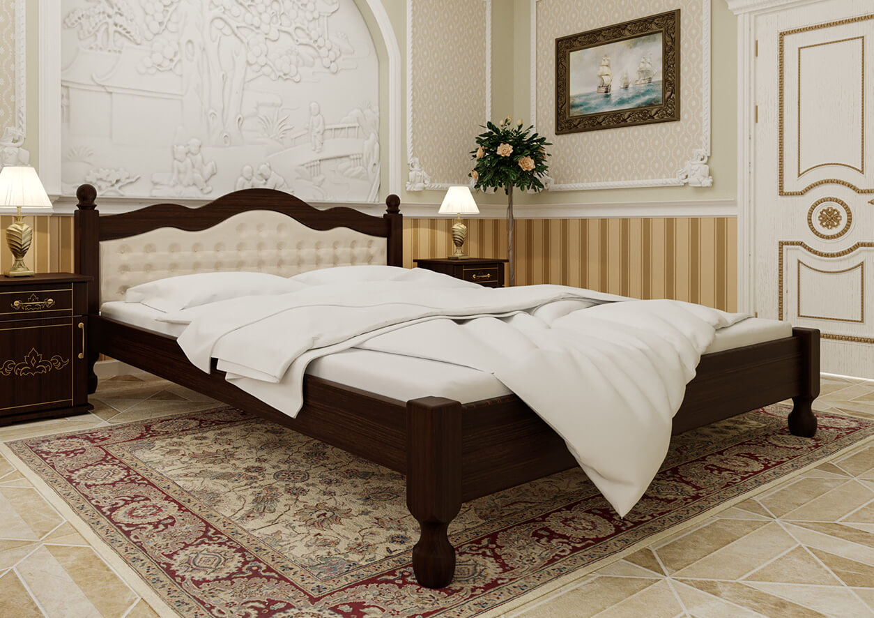 

Кровать Магнолия» мягкое изголовье ЧДК (160 * 200) Темный орех