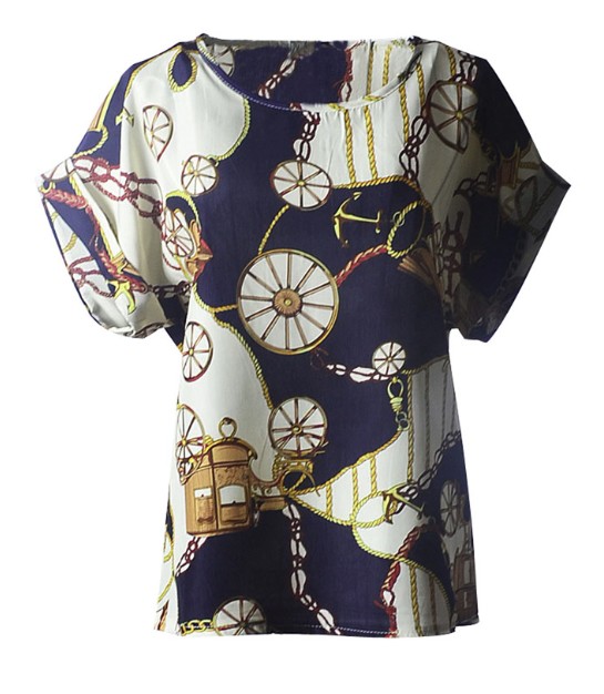 

Блузка Liva Girl Цепи - Бело-синяя, Блузка Liva Girl Цепи 44-46 Бело-синяя