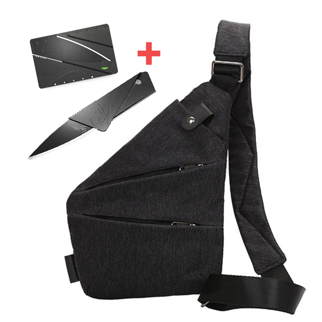 

Cумка мессенджер ORIGINAL Cross Body темно серая + нож в подарок