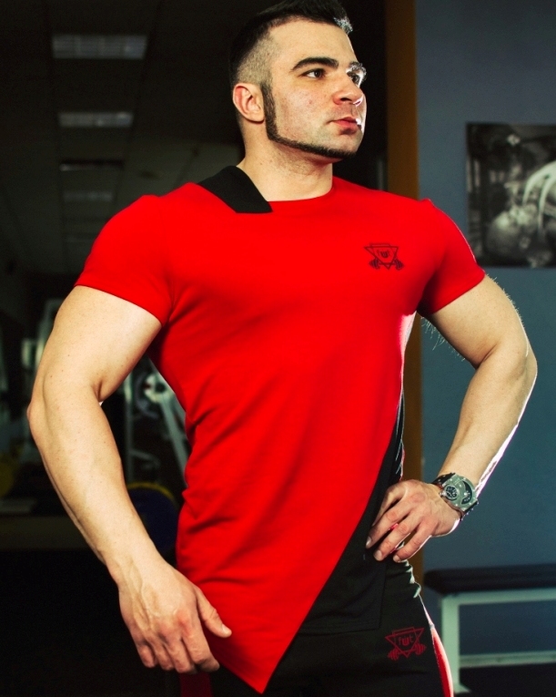 

Футболка fitU Grade M красно-черная