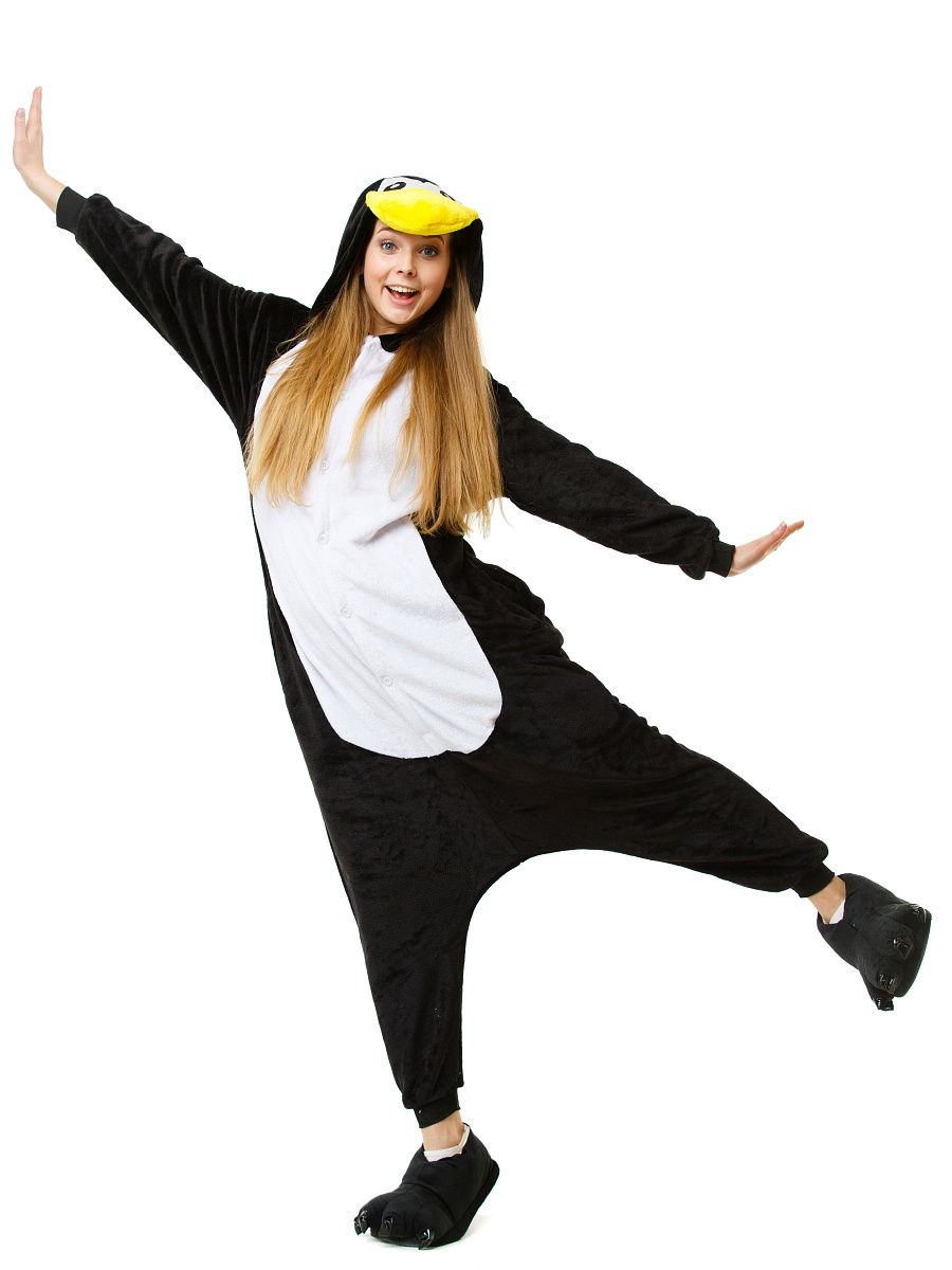 

Пижама кигуруми Funny Mood Пингвин M Черно-белая