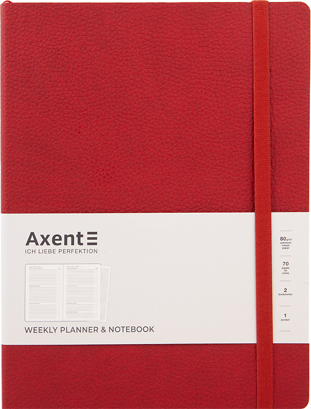 

Еженедельник недатированный Axent Partner Soft L 190 х 250 96 л Красный (8605-21-06-A)