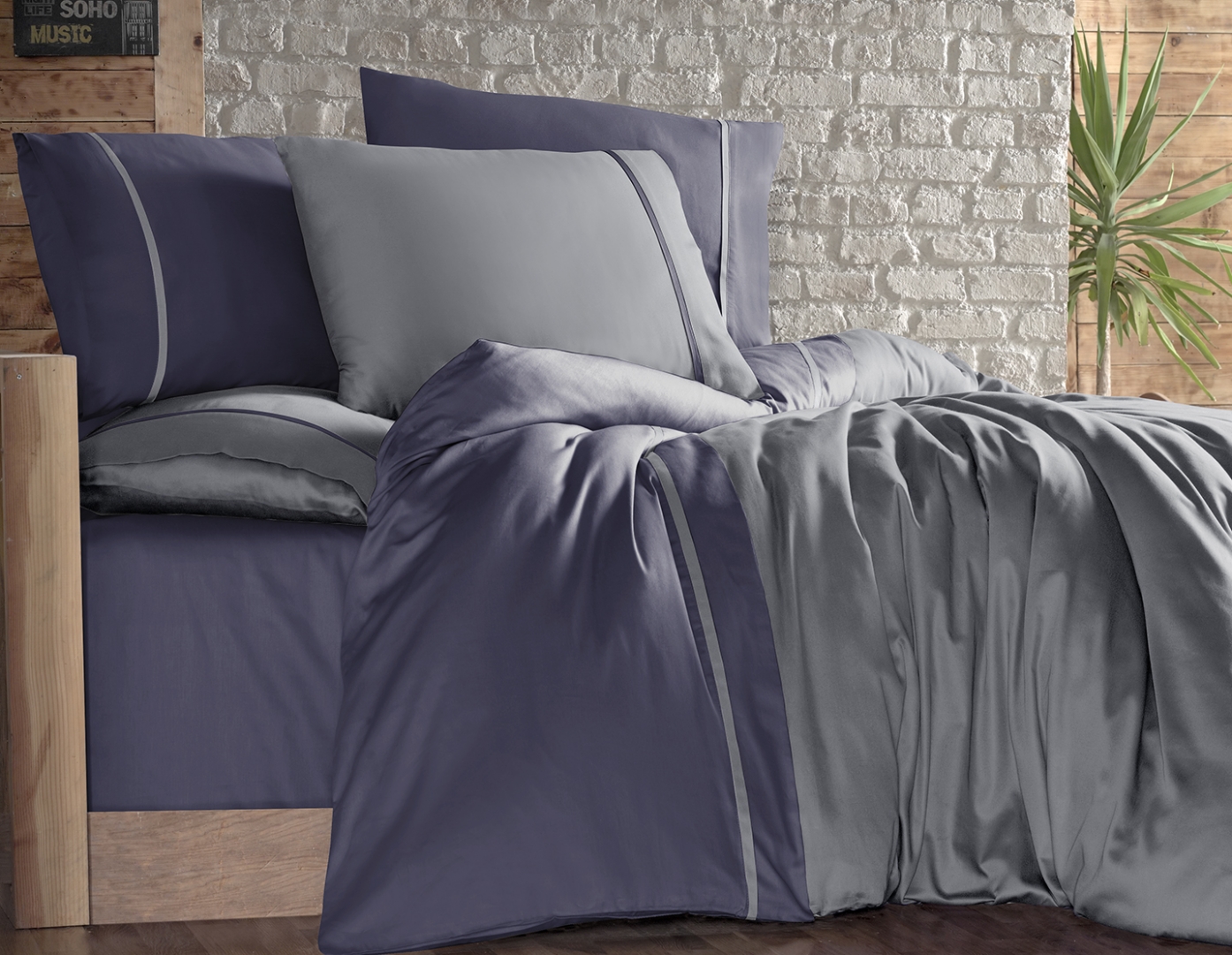 

Комплект постельного белья First Choice Сатин 200х220 "Duman Indigo"